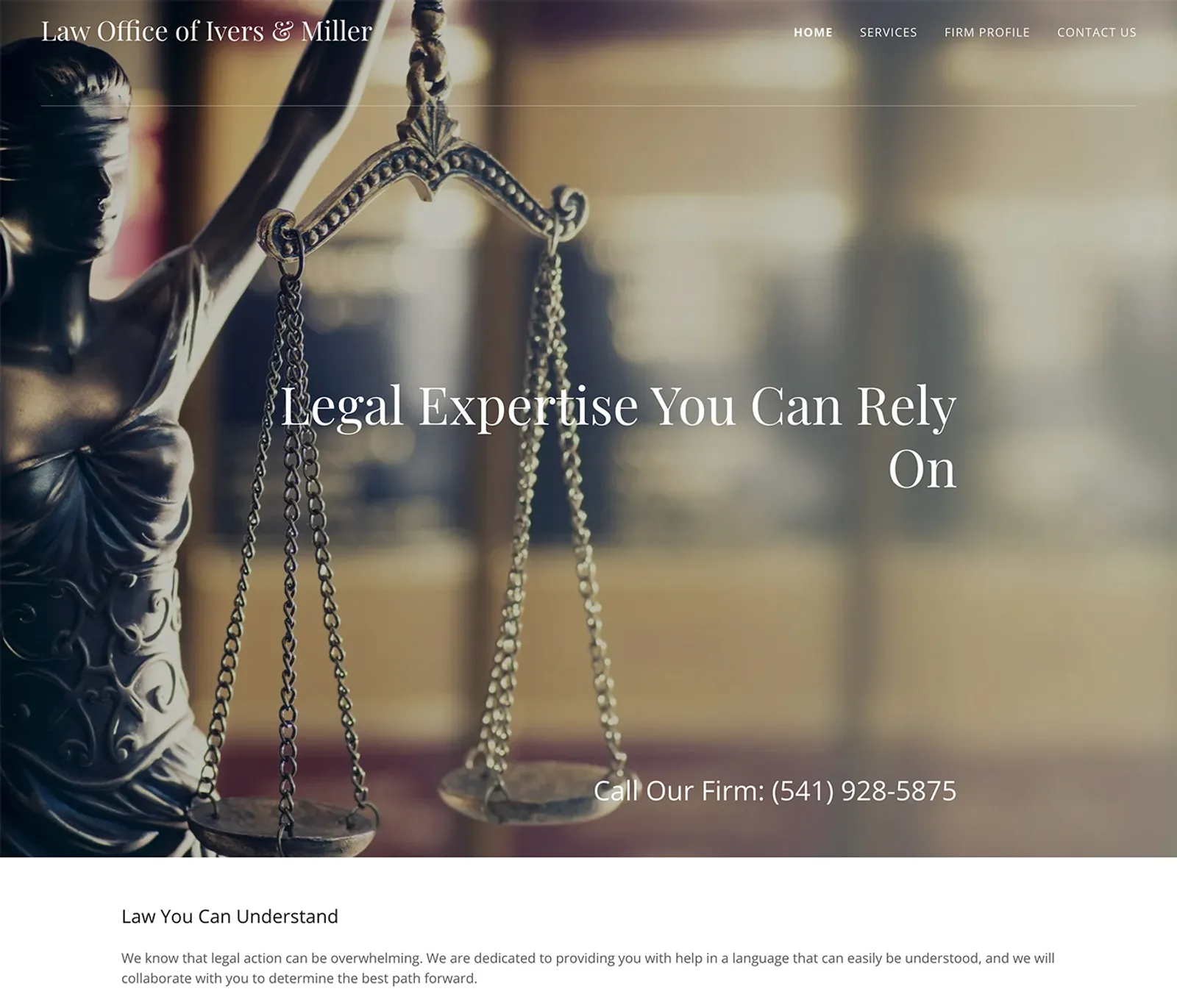 The previous Albany law firm website, with generic stock imagery and outdated layout