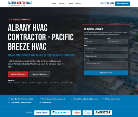 Pacific Breeze website screenshot